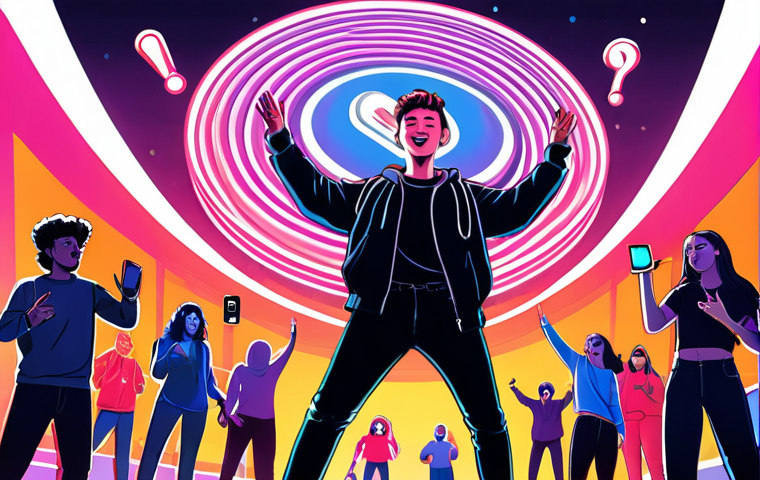 A dynamic and vibrant illustration showcasing a modern content creator, possibly a young adult, with energetic gestures, engaging with an unseen digital audience. The scene incorporates floating graphical elements representing popular online platforms like YouTube and TikTok, radiating outward to symbolize brand growth and widespread influence. The overall image should convey passion, digital connection, and the exciting journey from individual content creation to a powerful brand.
