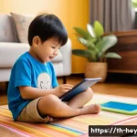 Home 18 헤이지니와 유아용 콘텐츠의 차별화 - A joyful and curious Thai child, approximately 7 years old, with short, neat hair, wearing a vibrant...