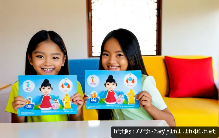 헤이지니 캐릭터와 관련된 퀴즈 - Photorealistic Thai family quiz activity at a bright home table, a smiling mother and two school-age...